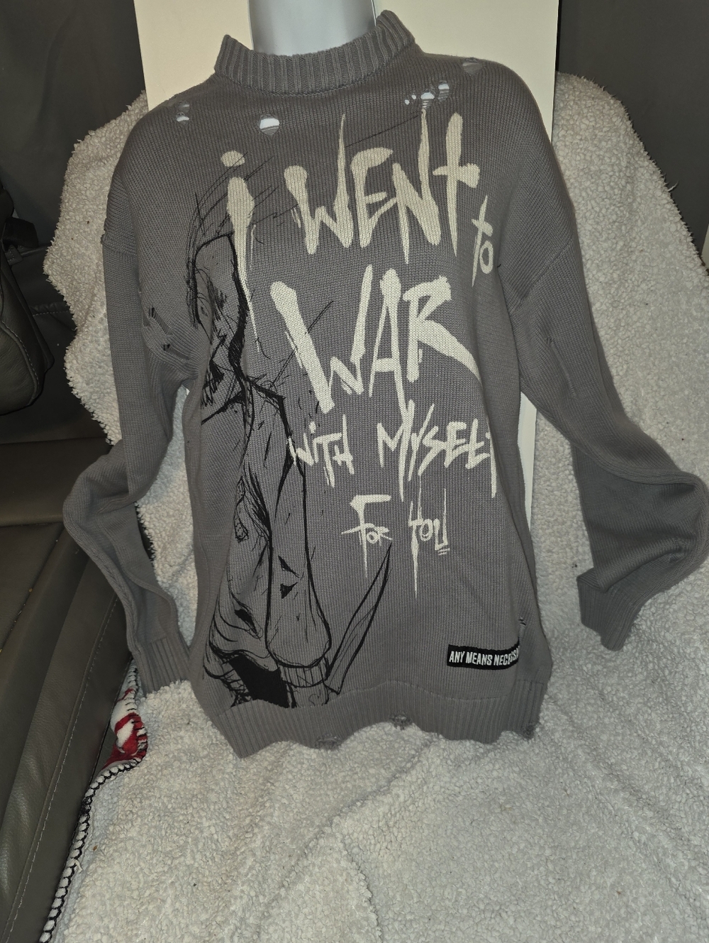Women's sweater Any means necessary size small